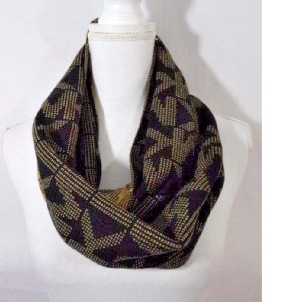MICHAEL KORS MK Black/Moca Knit Infinity Scarf Regular New with tag